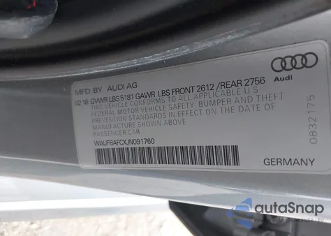 2018 Audi A6 2.0T Premium/2.0T Sport z USA, uszkodzony, nr VIN WAUF8AFCXJN091760